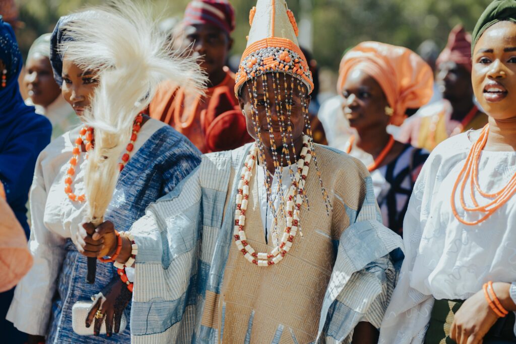 A yoruba king and wife. Yoruba is one of Nigerian most spoken Languages
